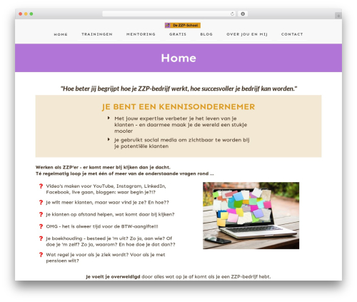 Thrive Theme Builder WordPress theme - zzp-school.nl