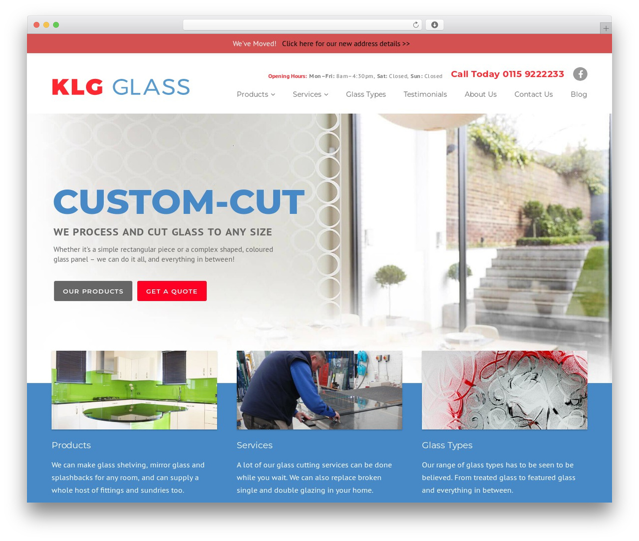 WordPress theme Construction - klgglass.co.uk