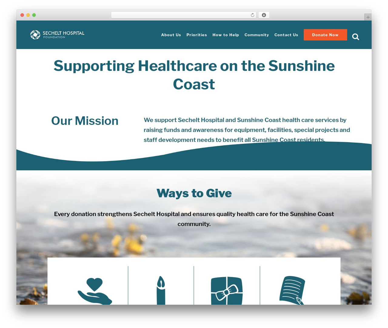 Bridge WordPress theme design - sechelthospitalfoundation.org