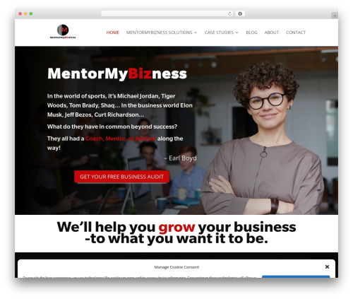 Divi WordPress theme - mentormybizness.com