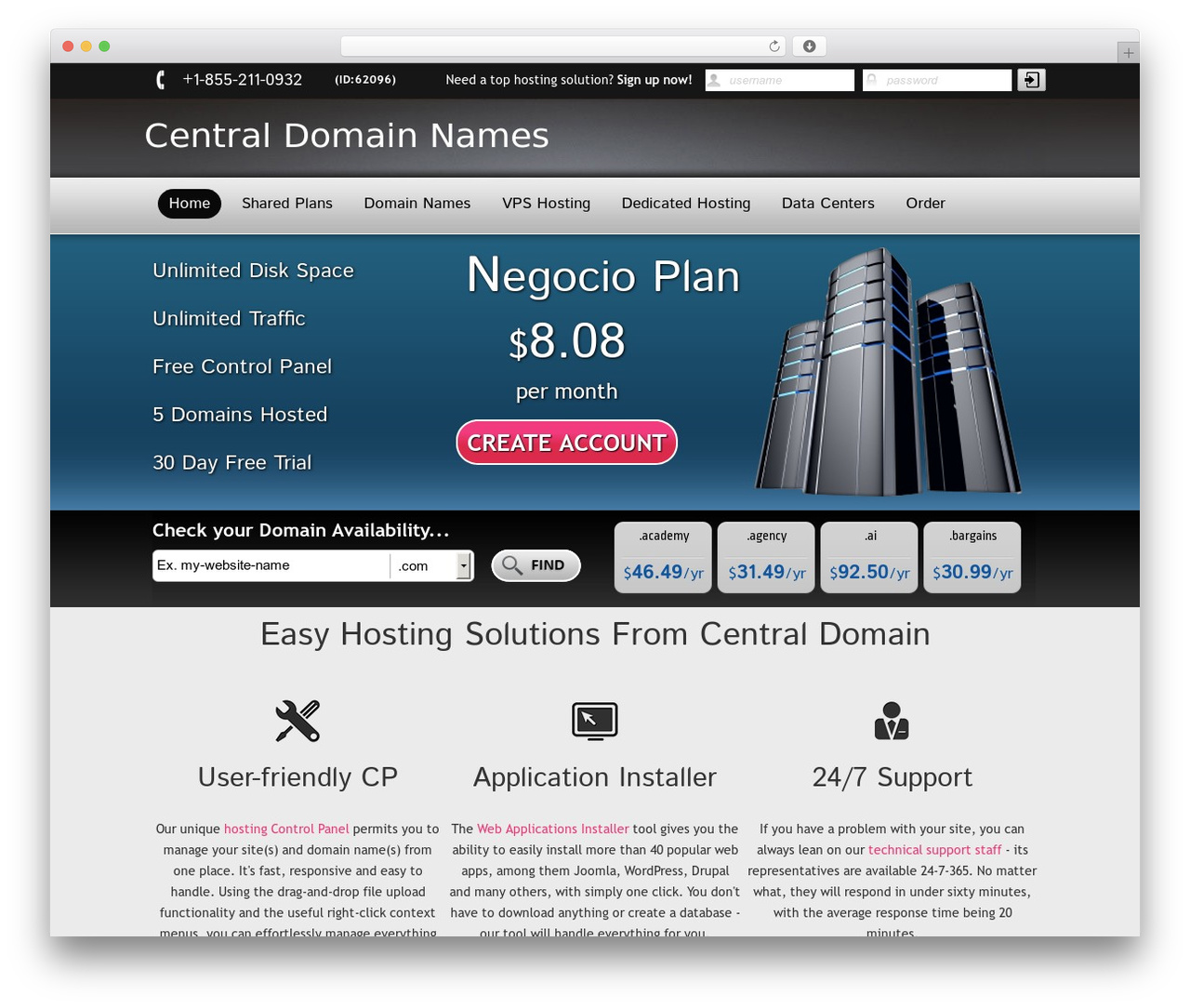 New Evolution WordPress theme - centraldomainnames.com
