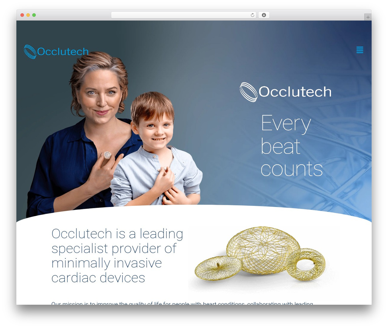 WordPress theme Hello Elementor - occlutech.com