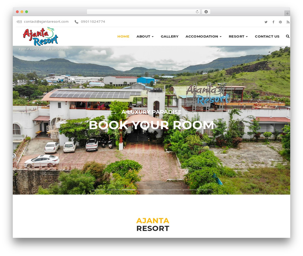 Howello WordPress website theme - ajantaresort.com