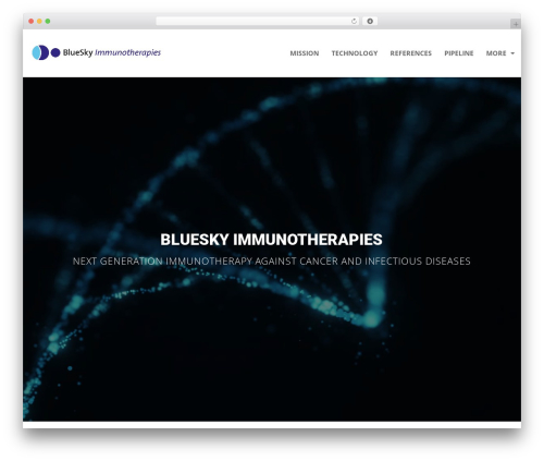 Laboratory WordPress theme - blueskyvaccines.com
