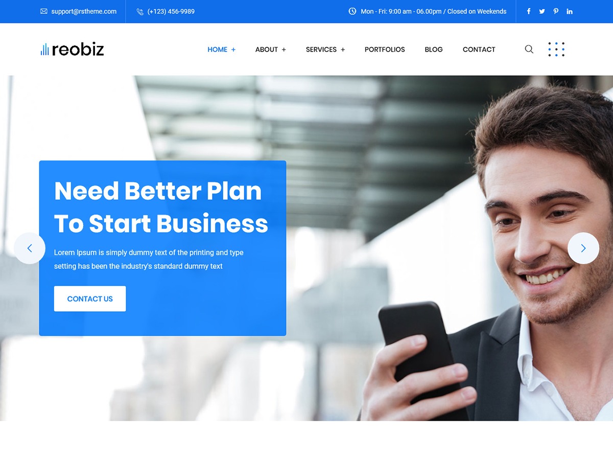 Reobiz business WordPress theme
