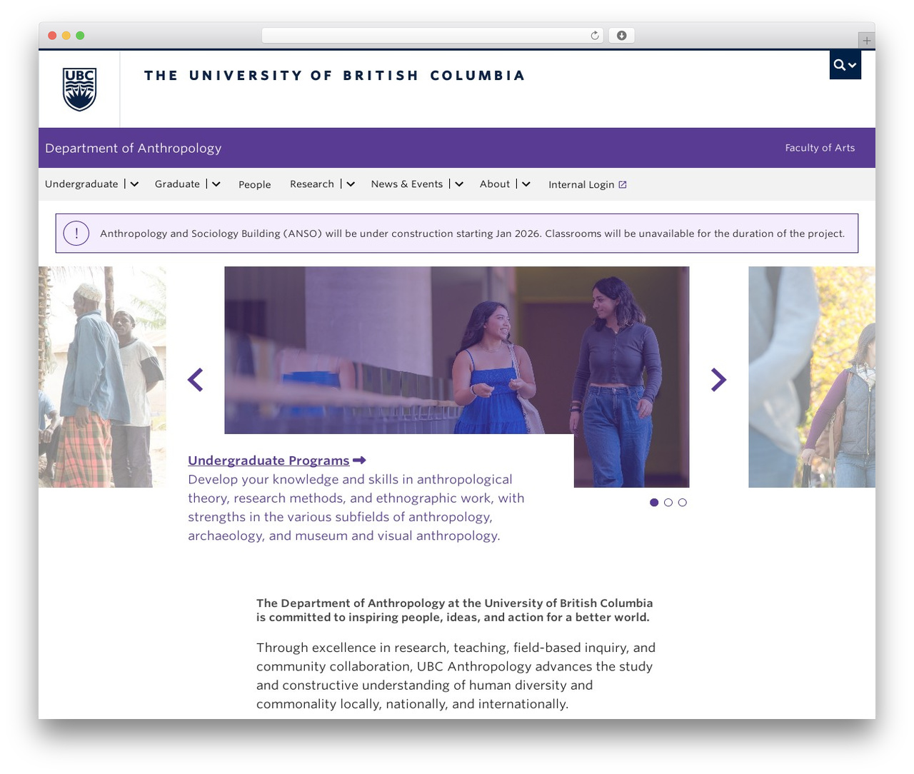 UBC Collab WordPress theme - anth.ubc.ca