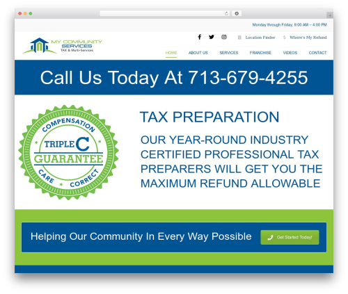 accounting WordPress theme - mycommunityservices.net