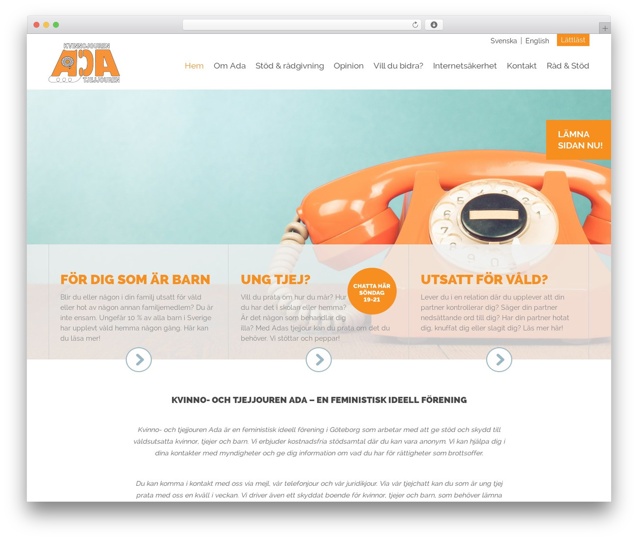 ADA theme WordPress - kvinnojouren-ada.nu ADA theme WordPress - kvinnojouren-ada.nu