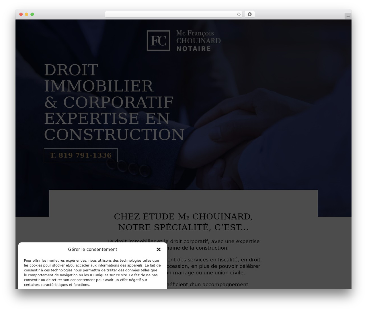 Notaire Chouinard - Mod Dix-Onze theme WordPress - notairechouinard.com