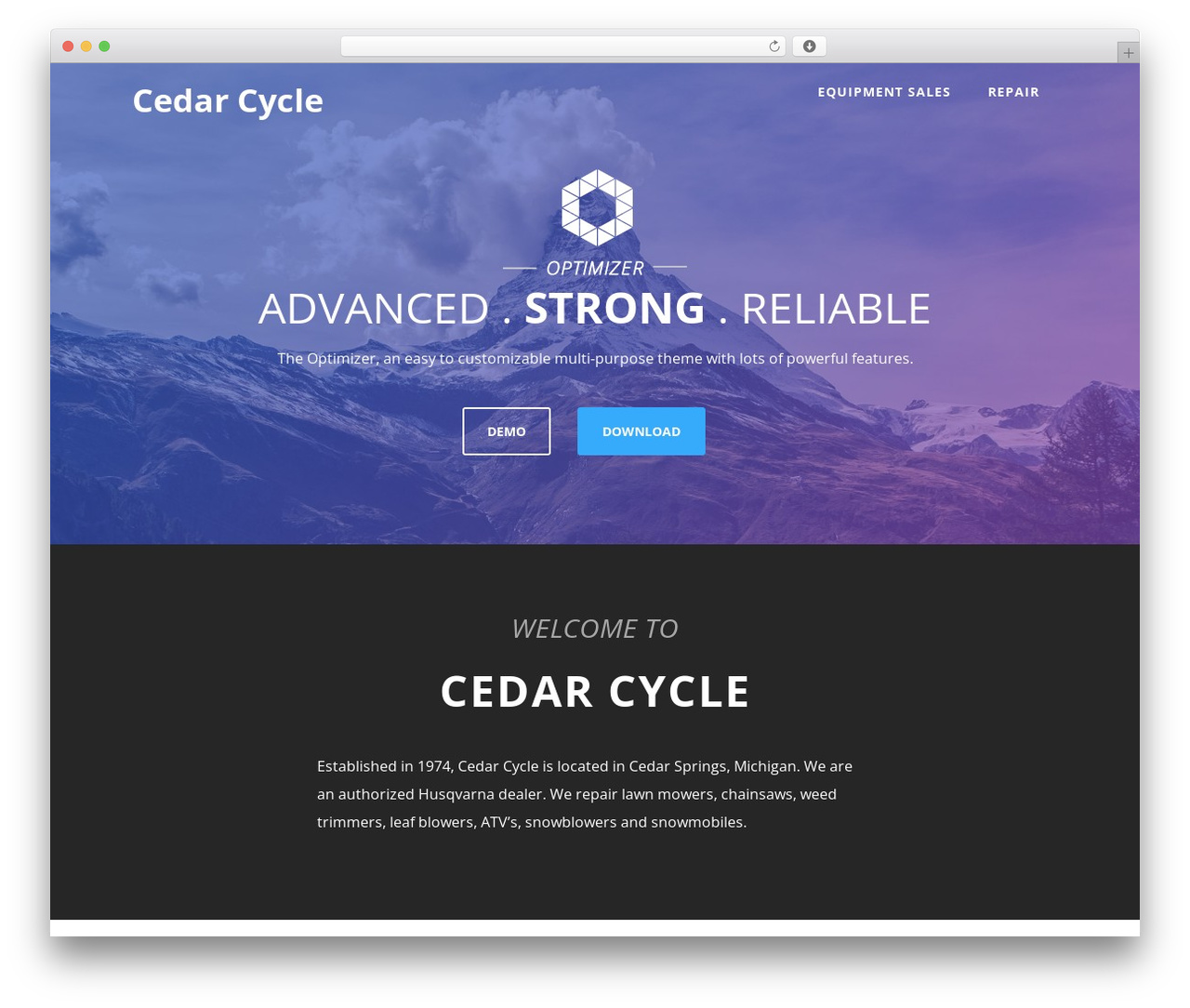 Cedar Cycle WordPress website theme - cedarcycle.net