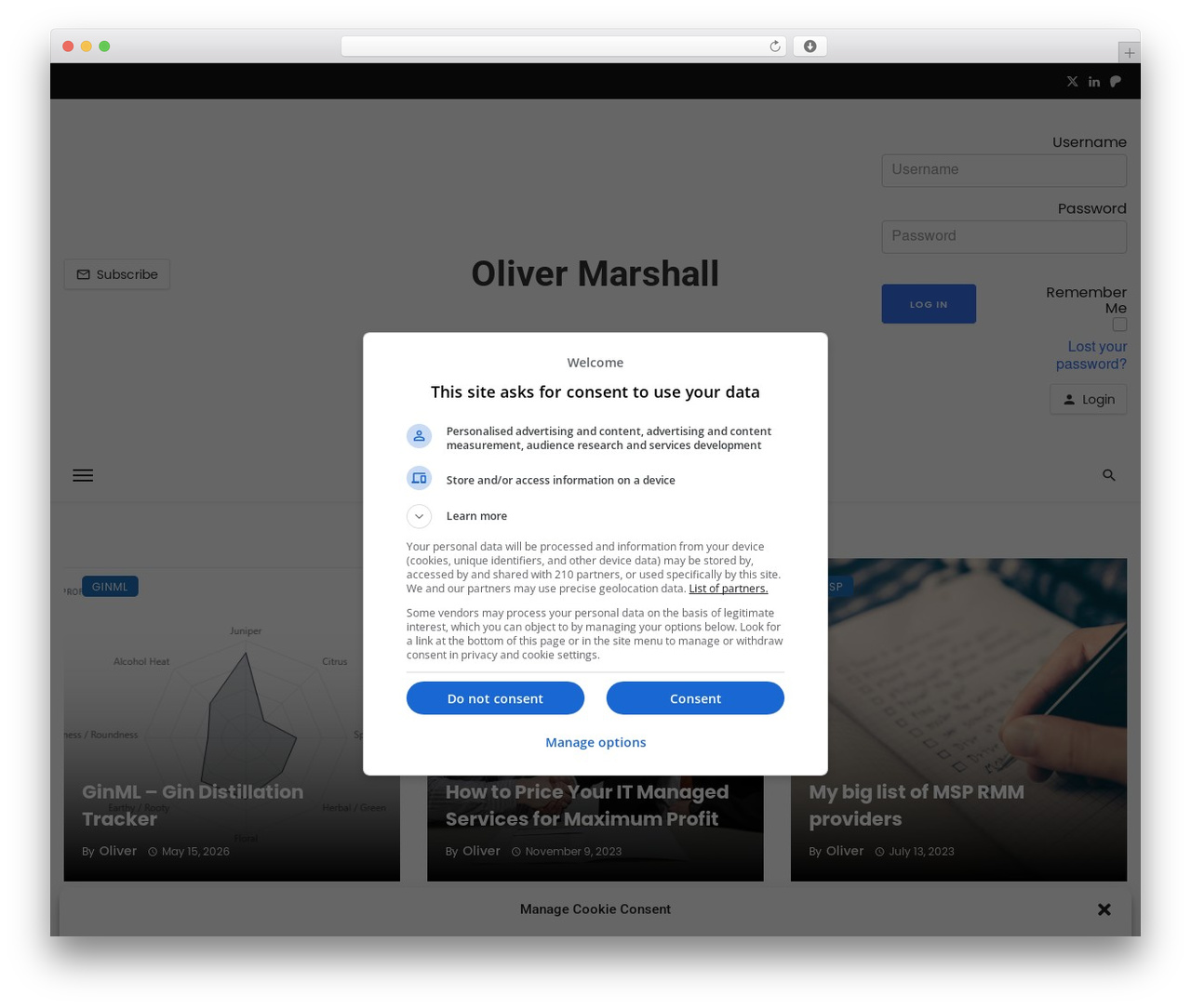 Ceris WordPress theme design - olivermarshall.net