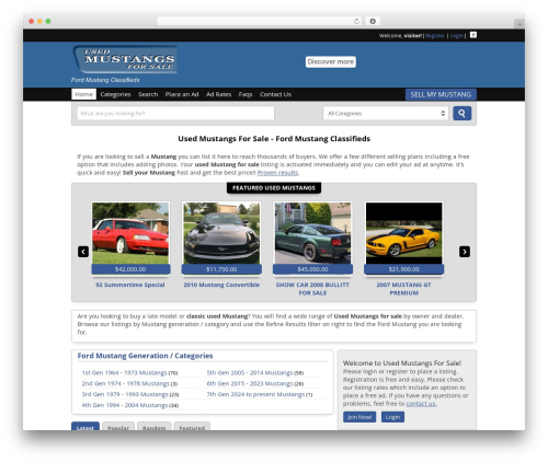 Classipress bump ad WordPress plugin - usedmustangsforsale.com