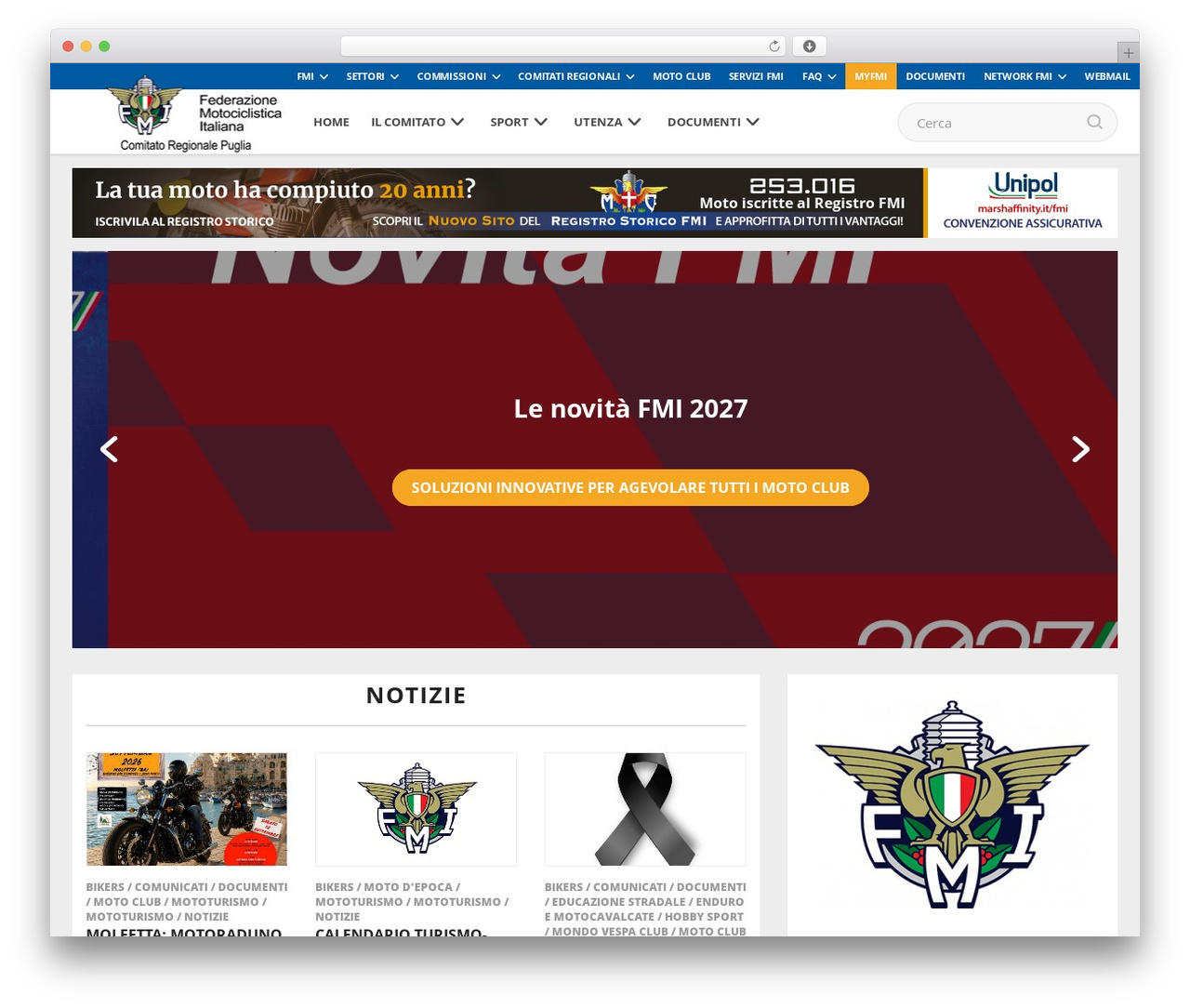 Comitati Regionali Vers. 2018 WordPress theme - fmipuglia.it