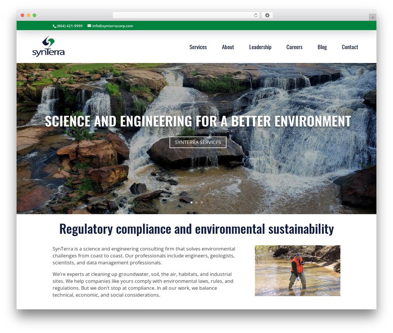 Divi WordPress page theme - synterracorp.com