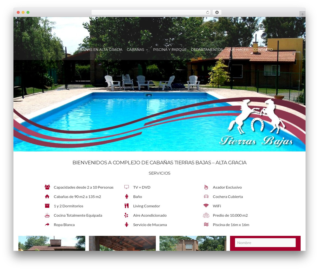 Fortuna WordPress theme design - cabanastierrasbajas.com.ar