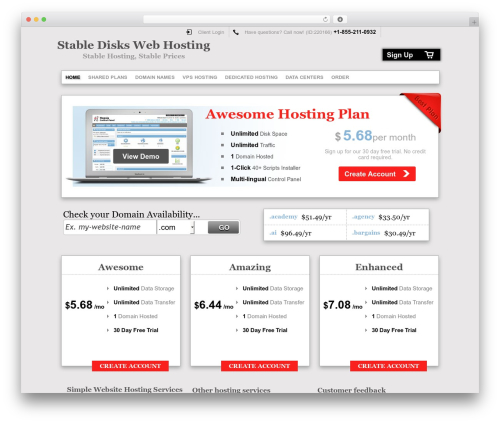 Hosting Deluxe theme WordPress - stabledisks.com