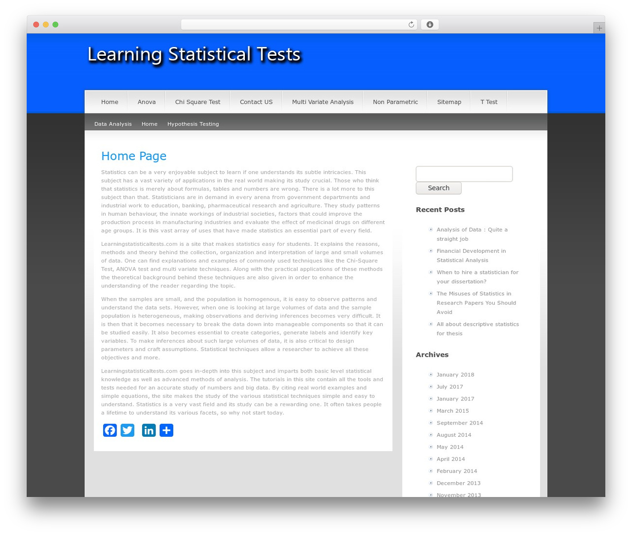 Simplism WordPress theme - learningstatisticaltests.com