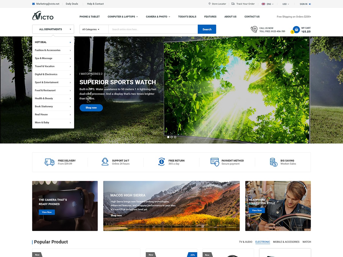 Victo WordPress ecommerce theme by magentech