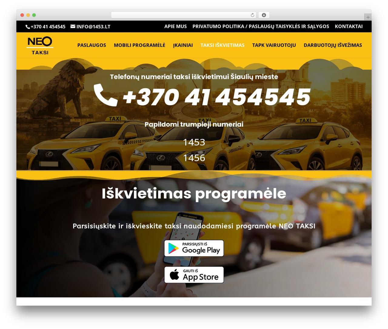 WordPress theme Divi custom - neotaksi.lt