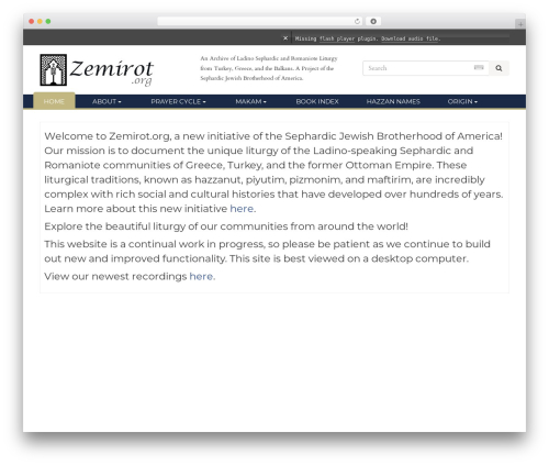 WordPress theme Custom Theme by WSG - zemirot.org