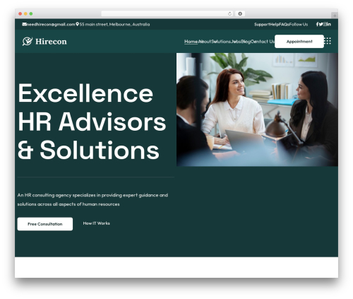 WordPress theme Hirecon - www.thegenius.co/wp/hirecon/live