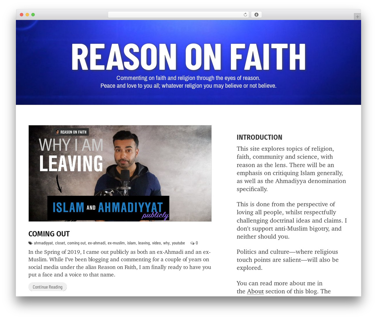WordPress theme Minimum Pro ROF v2 Theme - reasononfaith.org