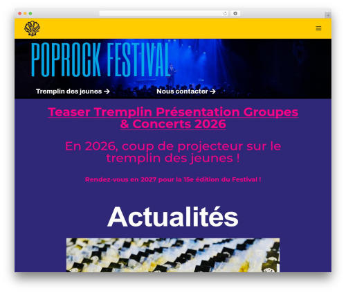 Divi quasi sticky footer WordPress plugin - poprockfestival.ch