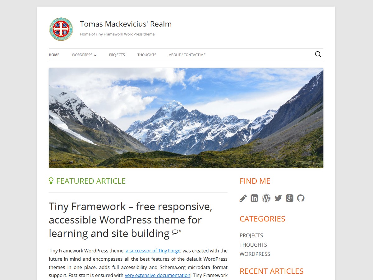 WP theme Tiny Framework Child Example WP theme Tiny Framework Child Example