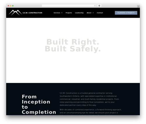 WP theme SlyFox Theme (Hello) - www.semconstruction.ca