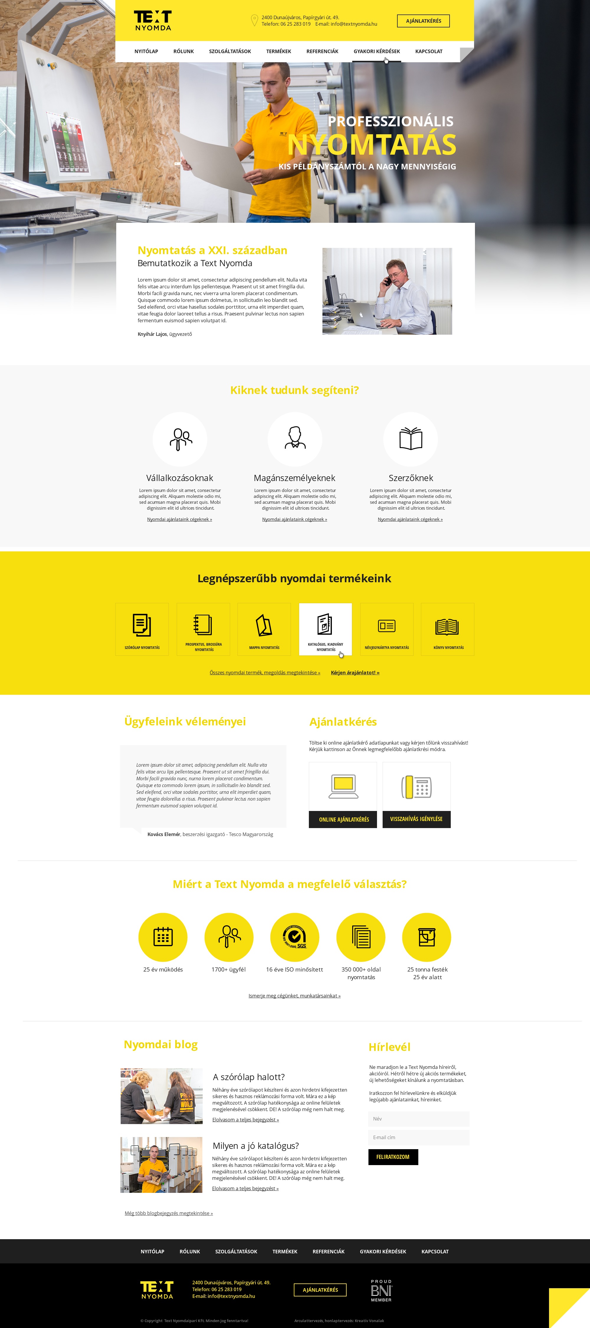 Text Nyomda WordPress theme