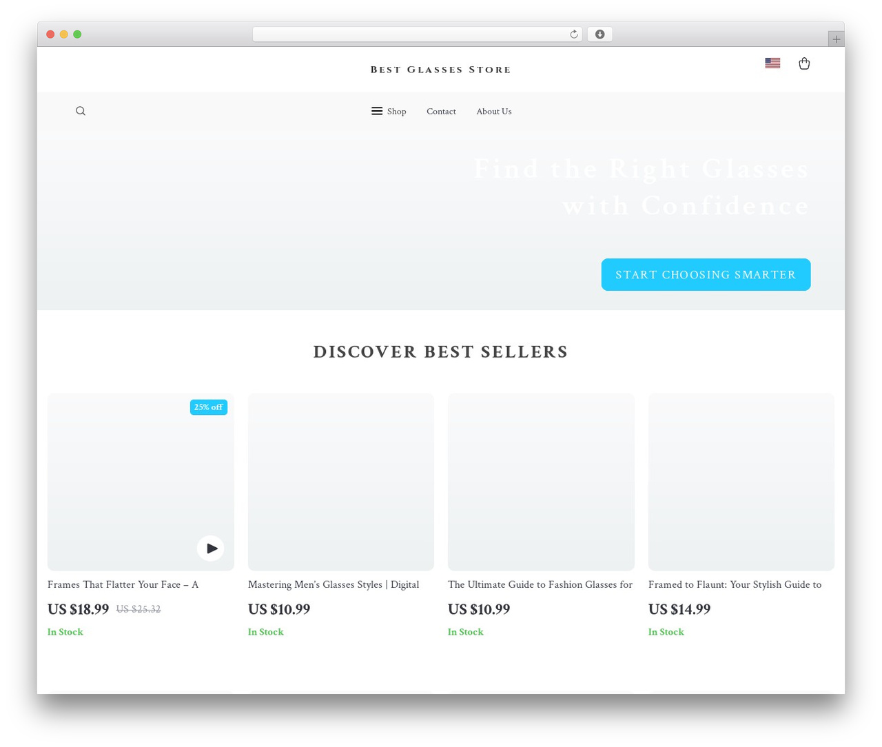 Botticelli WordPress theme - bestglassesstore.com