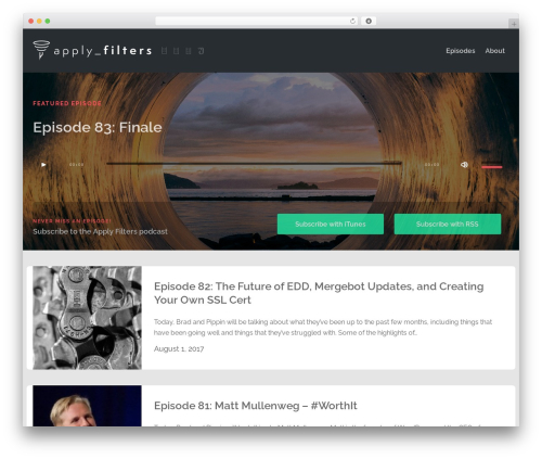 Podcaster WordPress theme - applyfilters.fm