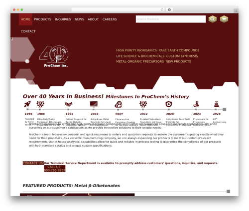 WordPress theme Pro Chem Theme - prochemonline.com