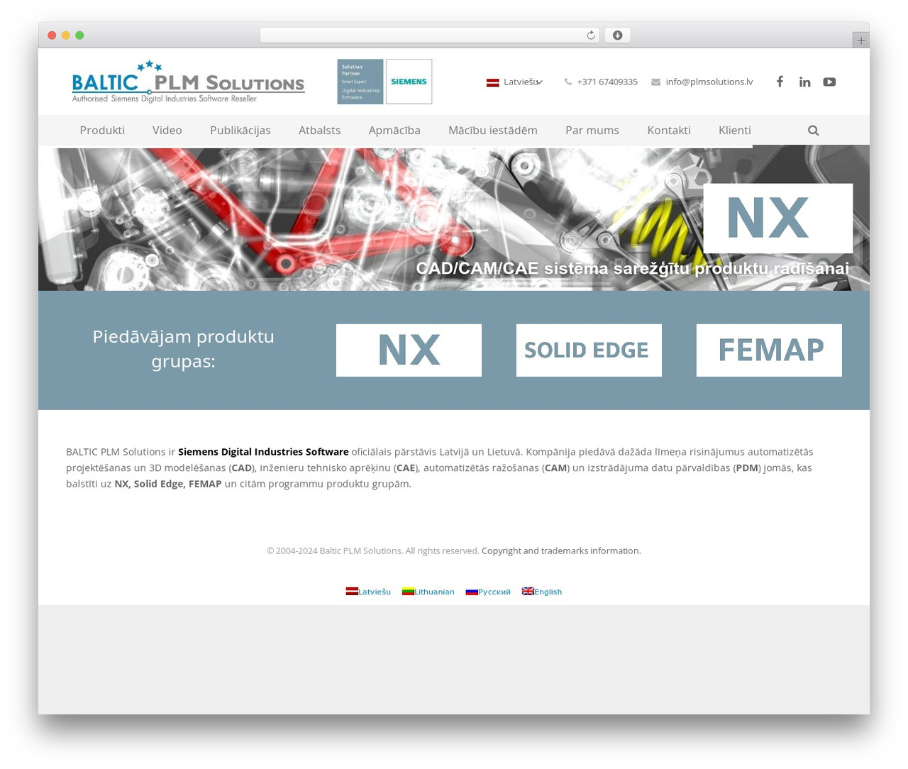 Impreza WordPress theme - plmsolutions.lv