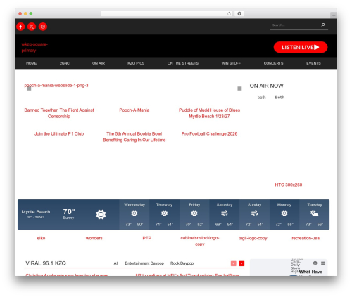 Onecms weather WordPress plugin - 961wkzq.com