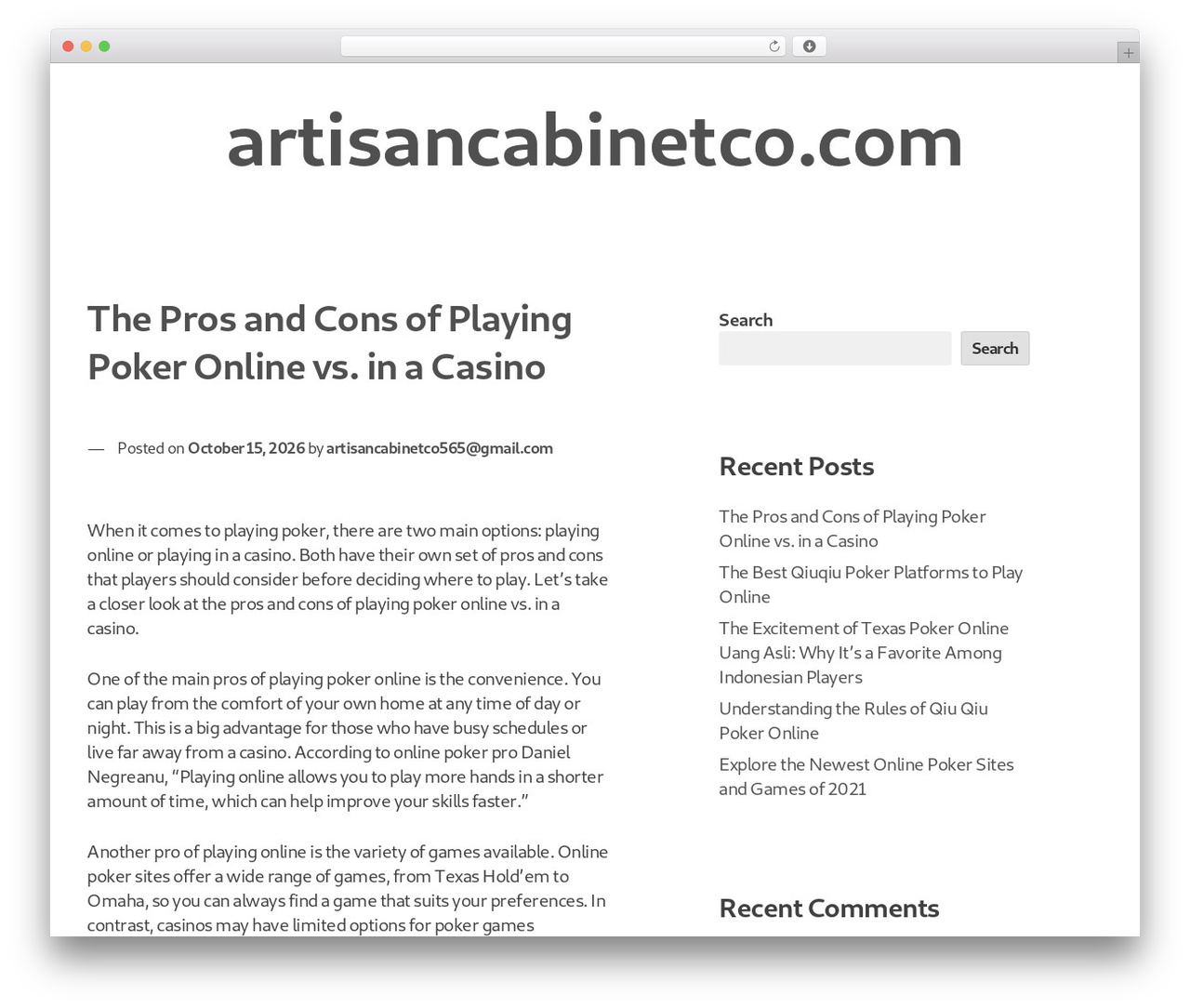 XSimply free WordPress theme - artisancabinetco.com