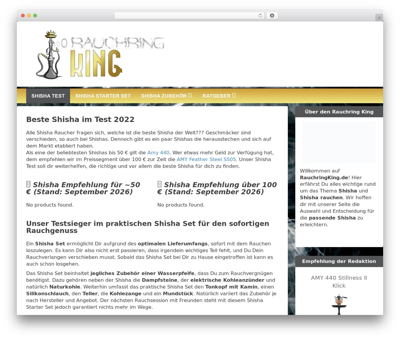 Affiliate-Theme WordPress theme - rauchringking.de