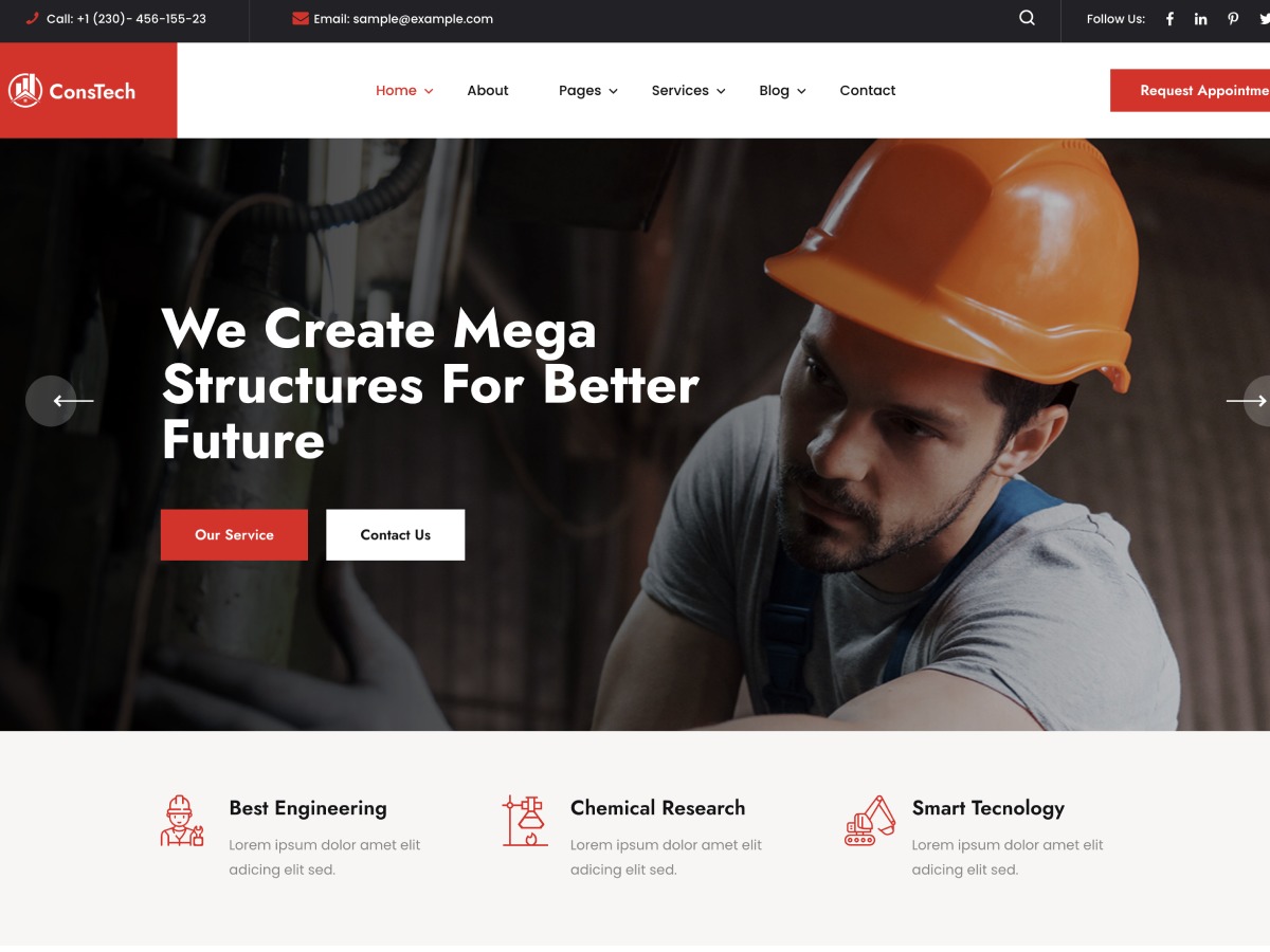 Constech WordPress website theme Constech WordPress website theme
