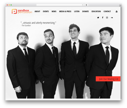 FWRD WordPress theme - sandboxpercussion.com
