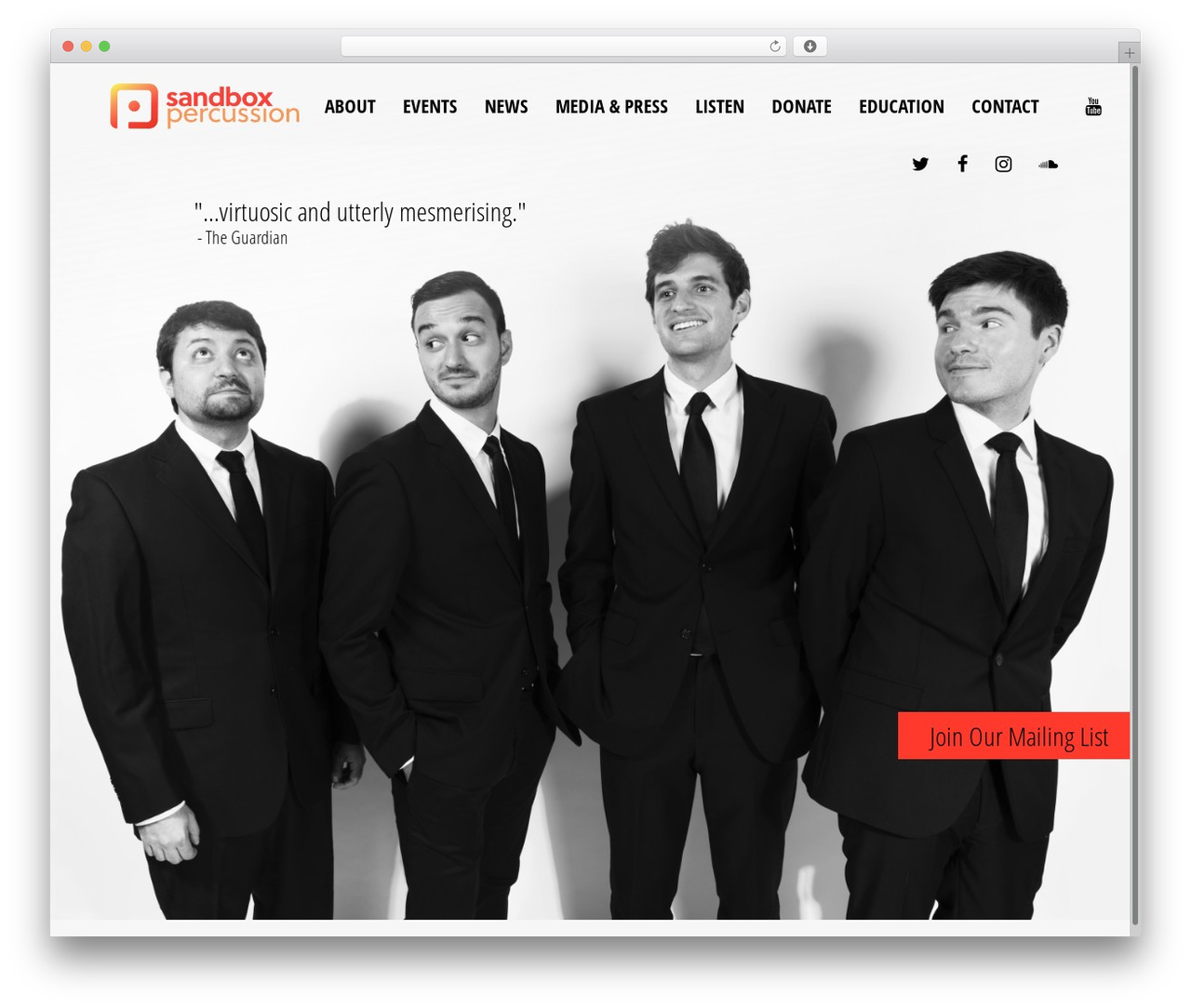 FWRD WordPress theme - sandboxpercussion.com