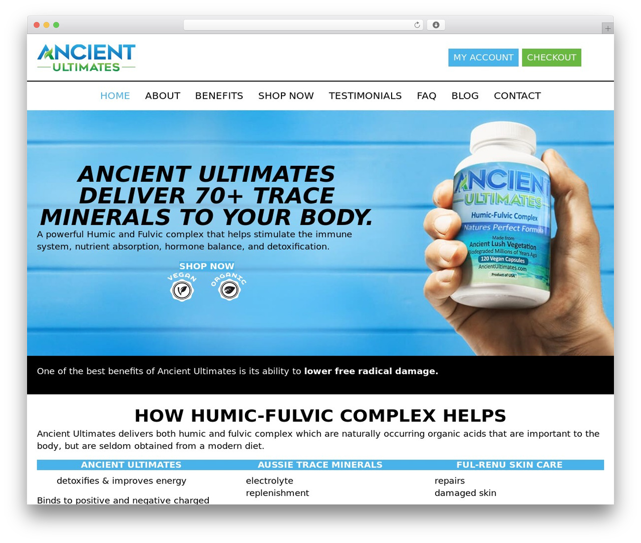 WordPress theme Ancient Ultimates - ancientultimates.com
