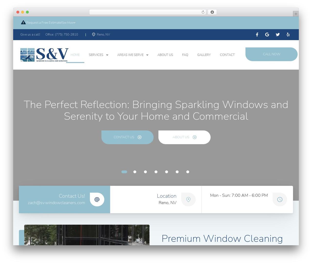 WordPress theme Dome - svwindowcleaners.com