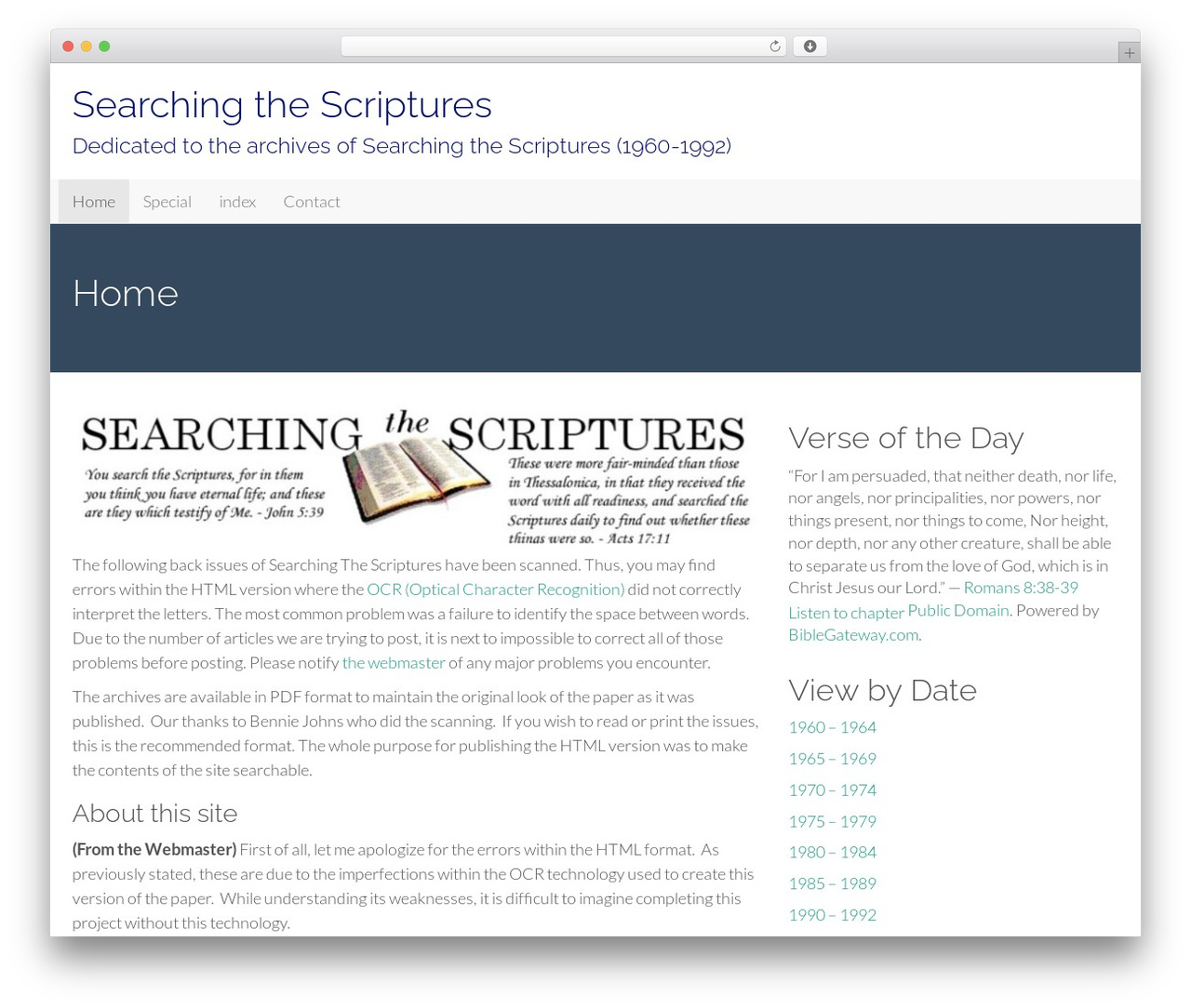 Flat Bootstrap theme WordPress - searchingthescriptures.com