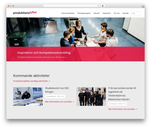 WordPress website theme The Sceleton theme - produktionslyftet.se