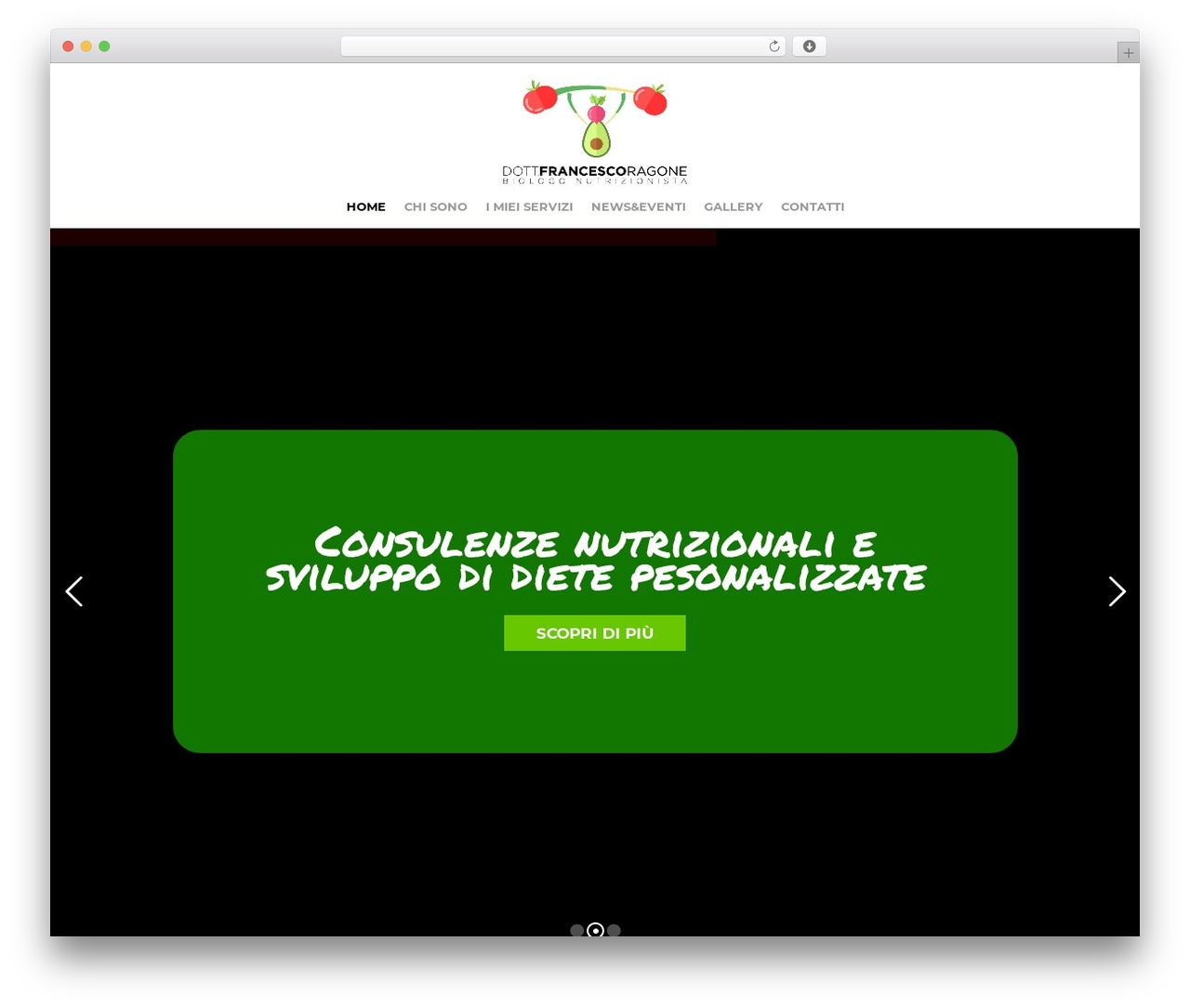 Create WP theme - nutrizionistaragone.com