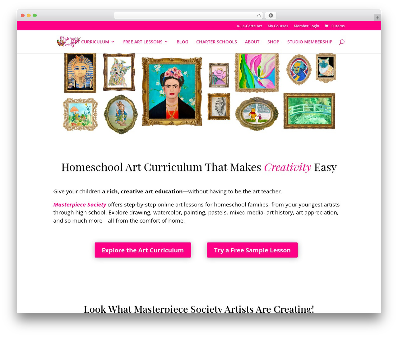 WordPress theme Divi - masterpiecesociety.com