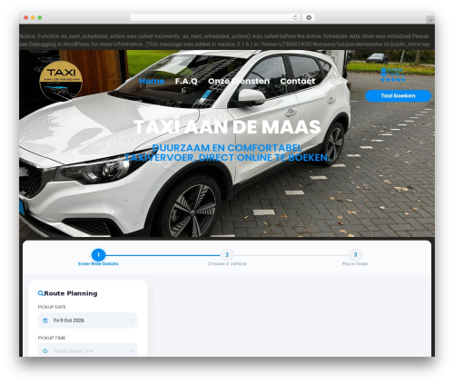 Ecab taxi booking manager WordPress plugin - taxiaandemaashw.nl