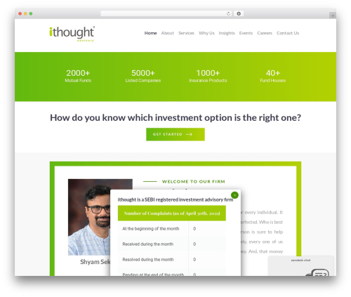 WealthCo company WordPress theme - ithought.co.in