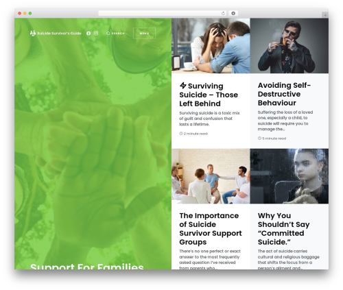 Uppercase WordPress theme design - suicidesurvivorguide.com