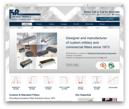 KR Electronics WordPress theme - krfilters.com